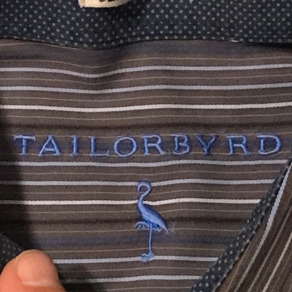 Tailorbyrd Classic Fit 100%Cotton Black Grey Blue Stripes Mens Long Sleeve shirt - Picture 2 of 12